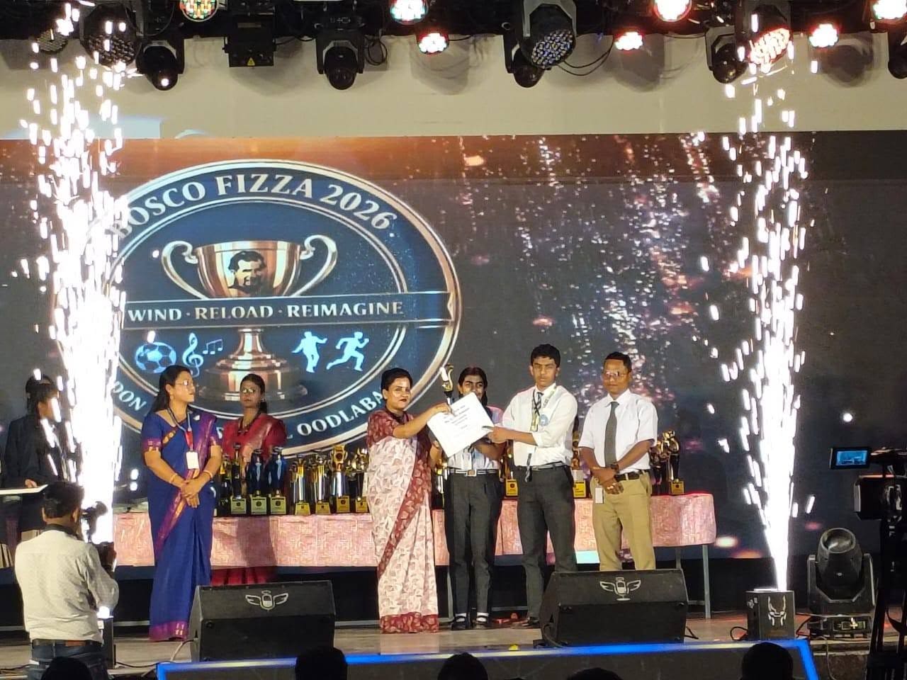 Student receiving an award